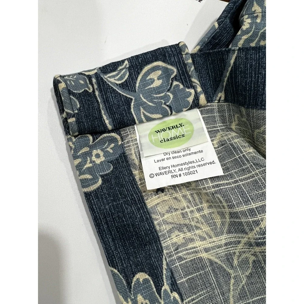 Waverly Home Classics Blue Indigo Indian Print Euc 84 X 42  Cotton Two Panels